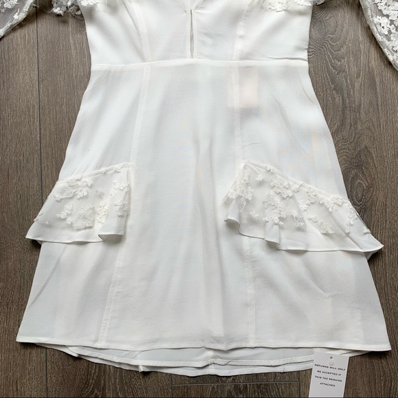 For Love & Lemons Rosebud Embroidery Mini Dress Ivory Size XS - Picture 10 of 17